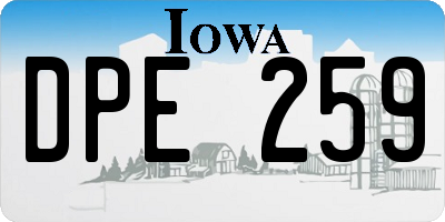 IA license plate DPE259
