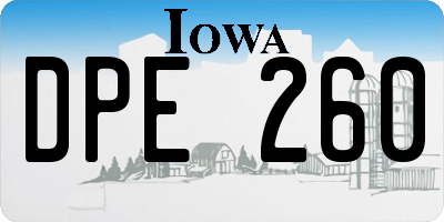 IA license plate DPE260