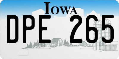 IA license plate DPE265