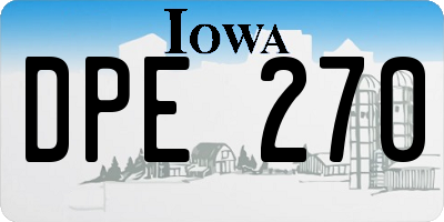 IA license plate DPE270