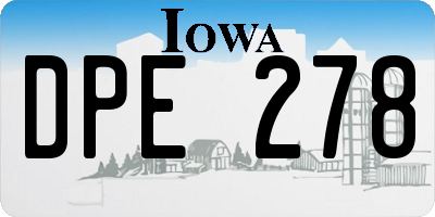 IA license plate DPE278