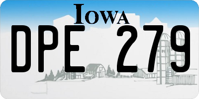 IA license plate DPE279