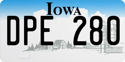 IA license plate DPE280