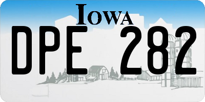 IA license plate DPE282