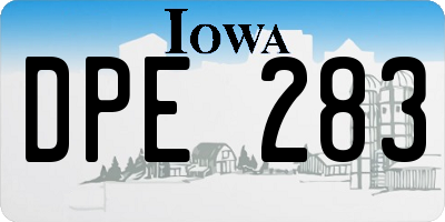 IA license plate DPE283