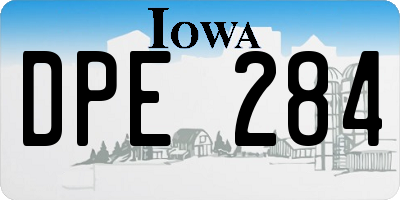 IA license plate DPE284