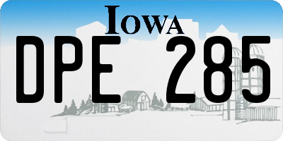 IA license plate DPE285