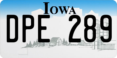 IA license plate DPE289