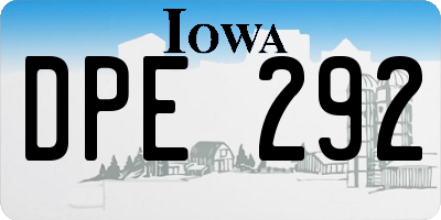 IA license plate DPE292