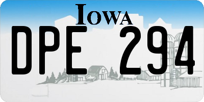 IA license plate DPE294