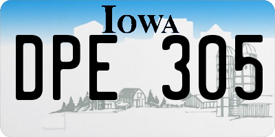 IA license plate DPE305