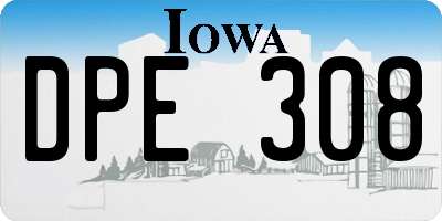 IA license plate DPE308