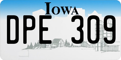 IA license plate DPE309