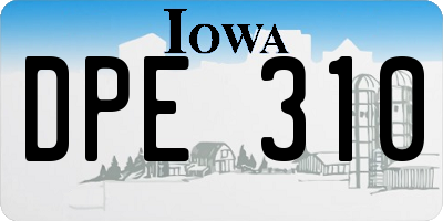 IA license plate DPE310