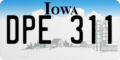 IA license plate DPE311