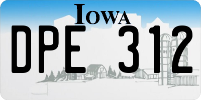 IA license plate DPE312