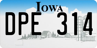 IA license plate DPE314