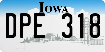 IA license plate DPE318