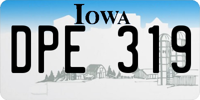 IA license plate DPE319