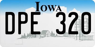 IA license plate DPE320