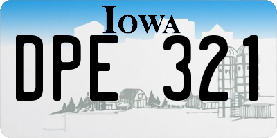 IA license plate DPE321