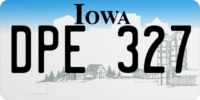 IA license plate DPE327