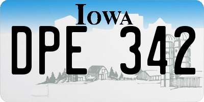 IA license plate DPE342