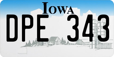 IA license plate DPE343