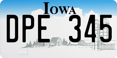 IA license plate DPE345
