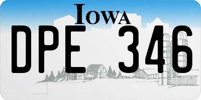 IA license plate DPE346