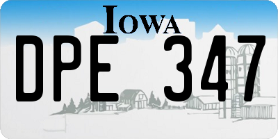 IA license plate DPE347