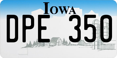 IA license plate DPE350