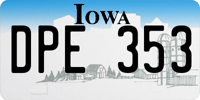 IA license plate DPE353