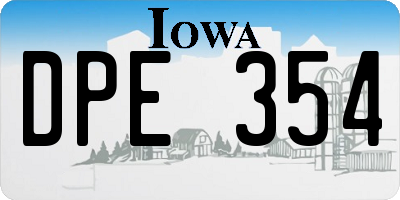 IA license plate DPE354