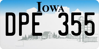 IA license plate DPE355