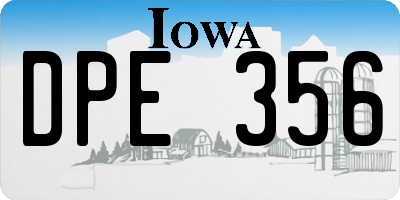 IA license plate DPE356