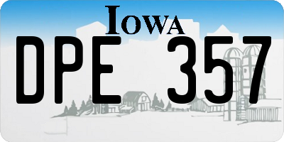 IA license plate DPE357