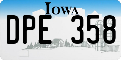 IA license plate DPE358