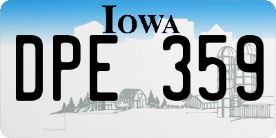 IA license plate DPE359