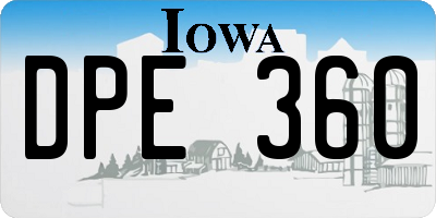 IA license plate DPE360
