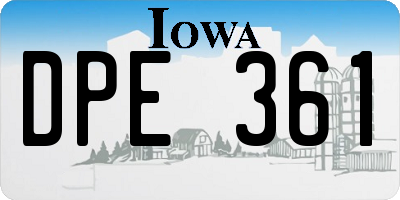 IA license plate DPE361