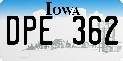 IA license plate DPE362