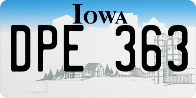 IA license plate DPE363