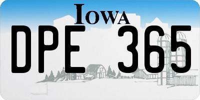 IA license plate DPE365