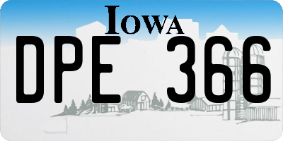 IA license plate DPE366