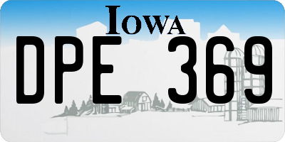 IA license plate DPE369