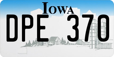 IA license plate DPE370