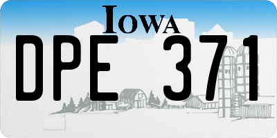 IA license plate DPE371