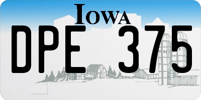 IA license plate DPE375