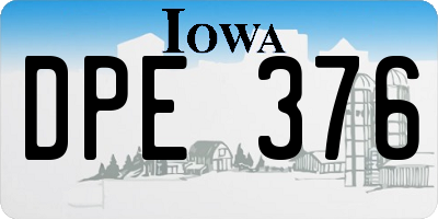 IA license plate DPE376